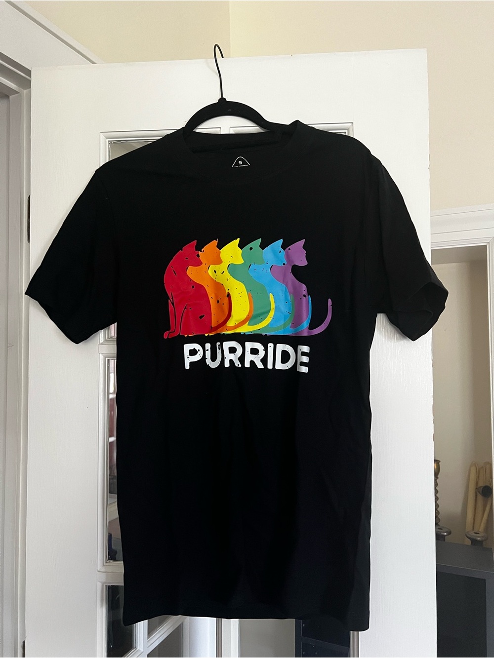 PURRIDE Rainbow Cats Graphic T-Shirt - Black